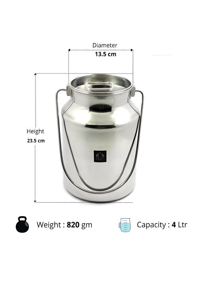 Nyra Kitchenware Premium Steel Stainless Steel Durable Magnetic Milk Pitcher - 4L - Image 5